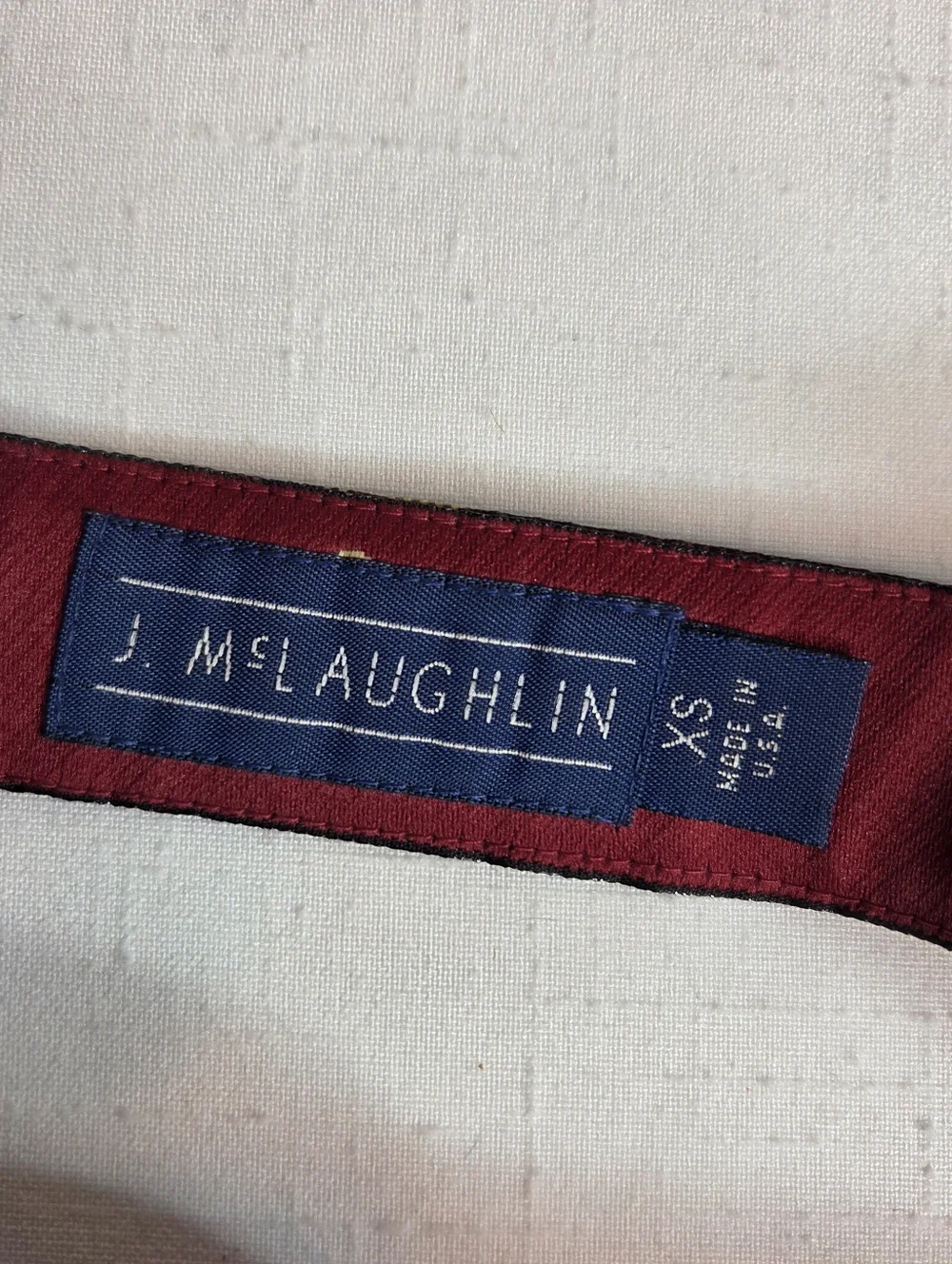 J McLaughlin Fabric Belt Red Monkey D Ring Belt Size XS